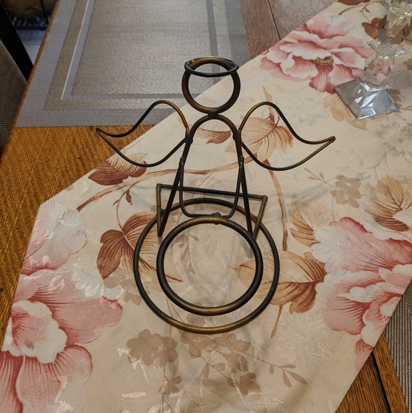 Handmade Antique Brass Angel flower Candle or anything or nothing at all holder - Picture 1 of 5
